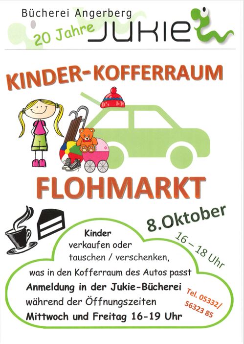 Kinder-Kofferraum-Flohmarkt am 8.Oktober ab 16 Uhr